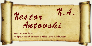 Nestor Antovski vizit kartica
